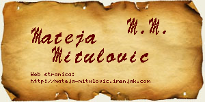 Mateja Mitulović vizit kartica